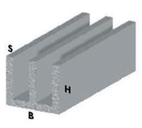 28398 Q.TA' 5 PROFILO ARGENTO H.200 CM CANALINO UU 20X18X1 MM