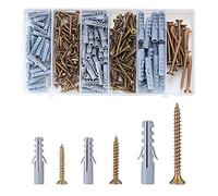 284 Pezzi Tasselli con Vite Set per Cartongesso, Viti Metalliche Autofilettanti e Tasselli in Plastica, Viti Autoperforanti con Tasselli di Espansione a Muro per Legno,M3.5/M4/M5/M6/M8（grigio）