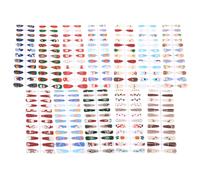 288 Pcs Facile Da Applicare Unghie Finte Natalizie Nere Chiodo Falso