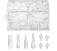 288 stampi per unghie con pellicole in silicone, stampi per unghie in cristallo, 4 stili, strumenti per l'estensione delle unghie, forme per unghie con scala, forme trasparenti