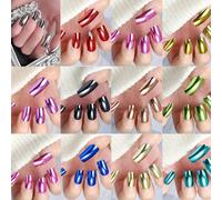 288pcs Square Press On Nails Accendi Con Arte Manicure Acrilica Gloss Olograficamente Per Feste