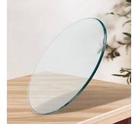 Ø28cm~100cm Piano Tavolo Rotondo in Vetro Temperato, Tavolo da Pranzo con Superficie in Vetro Trasparente, Decora E Proteggi Piano tavoli(42cm/16.5in)