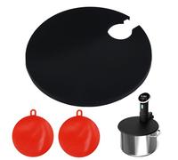 28cm Coperchio in Silicone Sous Vide per Cottura di Precisione con 10cm Spazzola per Piatti in Silicone (2 pezzi), Coperchio per Cottura Sous e Vide per Pentole Nero, per Mpedisce l'evaporazione