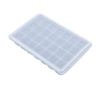 28Grids - Stampo per ghiaccio fai da te, in silicone, per budino, cioccolato, con coperchio, colore: blu terra d'ombra