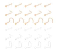 28pcs chiaro piercing naso Set, plastica L dal naso Piercing Retainers Plugs, 18G Bioflex flessibile nose Set per gli uomini donne