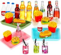 28PCS Cibo e Bevande Miniatura, 1/12 Cibo in Miniatura, Cucina in Miniatura, Mini Cibo, Accessori Casa Bambole, Accessori da Cucina in Miniatura, Cucina Accessori Casa Bambole, Oggetti in Miniatura