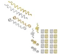 28Pcs Molla di Metallo Twist Clip Dei Capelli Dreadlock Estensione Anelli Clip di Estensione Dei Capelli Per Accessori Di Intrecci