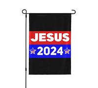 28x40 Gesù 2024 La nostra unica speranza Bandiera da giardino Doppia faccia Cristo Gesù 2024 Bandiera da cortile Segno cristiano Dio benedica l'America Bandiera da prato per casa Senza supporto per ba