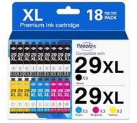 29 29XL Cartucce Compatibili per Epson 29 XL Multipack per Epson Expression Home XP-342 XP-245 XP-442 XP-235 XP-335 XP-432 XP-435 XP-332 XP-345 XP-247 (Nero Ciano Magenta Giallo, 18-Pack)