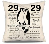 29 ANNI da Signor Perfetto 29 ANNI da Signora Sempre nel Giusto Regalo Anniversario di Matrimonio Copricuscini per Coppie Marito Moglie Genitori Zia Zio Colleghi Amici Regalo 29° Anniversario(29-b)