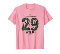 29 Anni di Essere Selvaggio, Regalo di Compleanno per Amanti della Natura Maglietta, Uomo, Rosa, L