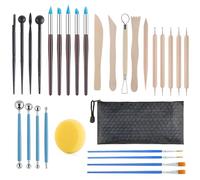 29 Pezzi Strumenti per Modellare Argilla, Attrezzi per Argilla, Attrezzi Lavorazione Argilla, Attrezzi Ceramica, Attrezzi Scultura Argilla Sculpting Tool, Polimerica Polymer Clay Tools con Stoccaggio