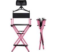 29 Sedia da Regista Pieghevole Alta per Artisti, Sedia da Regista in Alluminio con Poggiatesta per Studio Salon Vity, Sedia da Regista Pieghevole Alta Protable, Pink