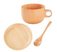 290 ml Natural Wooden Drinkware with Spoon - Set di tè in legno | Cups per golf Winter Yard Courtyard Outdoor Garden Park Home Picnic Camping Party Whiskey Beer, Rustic Jujube Wood Water Juice Drin
