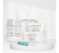 290 Pezzi KIT Cortesia Intimo Shampoo Pantofole Bicchieri Cuffie Saponette Denti