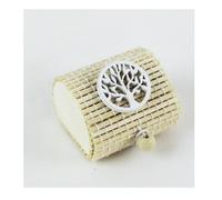 29089 Bomboniere 12pezzi Scatola Portaconfetti in Bambu Albero della Vita Tondo