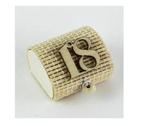 29095 Bomboniere 12pezzi Scatola Portaconfetti in Bambu 18 Diciottesimo Bianco C