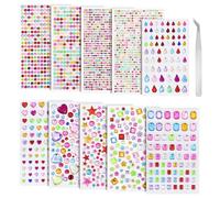 2929 pezzi pietre glitterate autoadesive, strass autoadesivi colorati, adesivi glitterati per bambini, con 1 pinzette, per decorazioni per il viso, progetti fai te, matrimoni, anniversari, festività