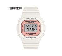 (293 Bianco rosa) Orologio digitale stile G da uomo, impermeabile, sportivo, da uomo, per ragazzo e