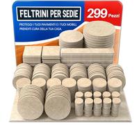 299 Pezzi Feltrini Adesivi per Sedie, Diverse Dimensioni, Antigraffio e Silenziosi, Forte Adesione, Set Grande, Beige