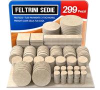 299 Pezzi Feltrini Sedie Adesivi in Feltro - Gommini per Sedie - Antigraffio e Silenziosi - Beige