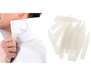2AINTIMO Stecche per colletti Camicia Mis.10x55mm Tendicollo Balenette Ossicini Trasparenti (100)
