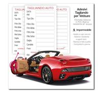 2AINTIMO Tagliando Auto Generico per Ogni Veicolo, Etichetta Adesiva Impermeabile, Bianco, Controllo Olio Km Cinghia Revisione Freni Liquido Filtro Auto, PVC Vinile Adesivo (50)
