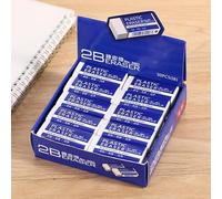 2B - Gomme in plastica, morbide e facili da pulire, rettangolari, bianche, confezione da 20, per matite ed esami, 6 x 2,5 cm, materiale in gomma sintetica (30 gomme grandi)