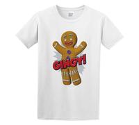 2BhipAnimated Children's Comedy Movie Gingy Gingerbread T-Shirt White Mens Tee Unisex Shirt 3XL