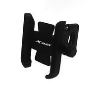 2Bird Porta Cellulare, Manubrio GPS Supporto For Telefono Regolabile In Alluminio For Yamaha Xmax 125 250 300 400 (Color : Black, Size : Handlebar Type)