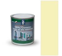 2BM Smalto Sintetico ad Alta Resistenza Avorio Chiaro RAL1015 a Solvente Brillante Inodore, Non Ingiallente, Adatto a Legno, Metallo e Muro, Per Interni ed Esterni | Formato 0,75 lt