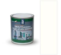 2BM Smalto Sintetico ad Alta Resistenza Bianco RAL9010 a Solvente Brillante Inodore, Non Ingiallente, Adatto a Legno, Metallo e Muro, Per Interni ed Esterni | Formato 0,75 lt
