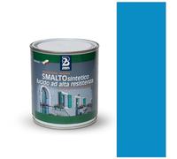 2BM Smalto Sintetico ad Alta Resistenza Blu Chiaro RAL5012 a Solvente Brillante Inodore, Non Ingiallente, Adatto a Legno, Metallo e Muro, Per Interni ed Esterni | Formato 0,75 lt