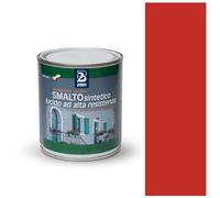 2BM Smalto Sintetico ad Alta Resistenza Rosso Fuoco RAL3000 a Solvente Brillante Inodore, Non Ingiallente, Adatto a Legno, Metallo e Muro, Per Interni ed Esterni | Formato 0,125 lt
