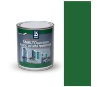 2BM Smalto Sintetico ad Alta Resistenza Verde Foglia RAL6002 a Solvente Brillante Inodore, Non Ingiallente, Adatto a Legno, Metallo e Muro, Per Interni ed Esterni | Formato 0,75 lt