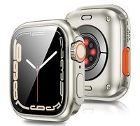 2Buyshop 3 in 1 Cover per Apple Watch Series 9 8 7 41mm Case con Vetro Temperato Pellicola Protettiva + Copertina Posteriore Sembra iWatch Ultra Protezione Antiurto per Apple Watch 9 8 7 Cover 41mm