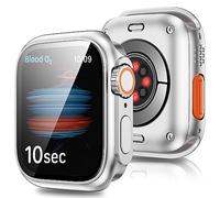 2Buyshop 3 in 1 Cover per Apple Watch Series SE 6 5 4 44mm Case con Vetro Temperato Pellicola Protettiva + Copertina Posteriore Sembra iWatch Ultra Protezione Case per Apple Watch SE 4 5 6 Cover 44mm