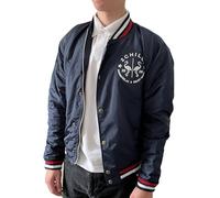 2chilly Giacca da collegio da uomo, in nylon, stile vintage, Palm Beach Florida, blu navy, L