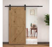 2cm Binario per Porta Scorrevole Kit Accessori con Binario e Rulli Tappi in Stile Rustico Portata 90kg Acciaio al Carbone Nero