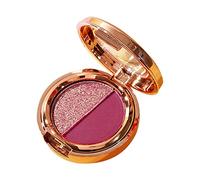 2Colors Eyeshadow Pallet, Waterproof Longlasting Eye Makeup, Matte Glitters Eye Shadow Long Lasting Eye Cosmetics (Pink)