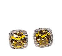 2Ct Lab Pink Diamond Stud Orecchini Di Fidanzamento Gioielli Reali per Le Donne, LYLSSSDH, Giallo