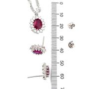 2ct Luxury Handmade Fine Jewelry Genuine Ruby Red Diamond Collane Orecchini Principessa Diana Rubino Orecchini a bottone Orecchini in oro bianco 18k Gioielli in argento Gioielli Luglio Birthstone Rubi