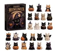2D Acrylic 24 Days Mini Cute Cat Ornaments | Halloween Calendar Countdown | Kitten Home Decor Party Favors For Tree Home Office Entryway Party Window Wall Mantel