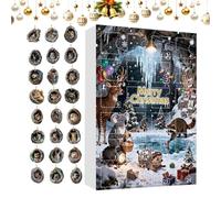2D Acrylic Animal advnt calendar - 24 Day Ornament Set, Christmas Tree Hole Countdown Decoration | Fun Holiday Pendant Collection, Creative Festive Display with Decorative Hanging for Kids Boys