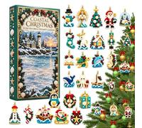 2D Acrylic Block Style Hanging |24Day Mini Christmas Brick Advent Calendars | Brick Ornaments Countdown Calendars For Christmas Trees, Garlands, Mantels And Festive Displays