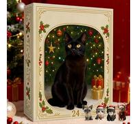 2D Acrylic Cat Pendants 2025 - Christmas Advent Cat Calendar | 24-Day Cute 2D Pendant Charm Countdown | Decorative Kitten Ornament for Pet Lovers, Collectors, Kids, Indoor Outdoor Window Door