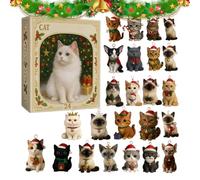 2D Acrylic Countdown To Christmas Ornament, Ornamento Hanging | 24-Day Countdown Christmas Cat Ornaments for Home, Car Rearview Mirror, Door Handle, Rami, Indoor, Mantle
