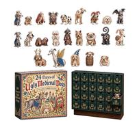 2D Acrylic Cute Medieval Dog Ornaments Christmas Calendar Countdown | Funny Holiday Tree Ornaments for Adults Kids Window Door Mantel Home Office Entryway Party