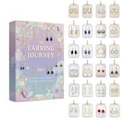 2D Acrylic Earrings Adventt Calendar - 24 Days, Festive Jewelry, 24PCS Countdown Earring Set with 2D Acrylic Festive Jewelry | Holiday Party Gift Idea for Women Countdown Calendar Festival Gathering
