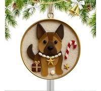 2D Acrylic German Shepherd Dog Tree Ornaments - 2D Acrylic Christmas Bulldog Dachshund Pendants | Cute Animal Ornaments for Car Rearview Mirror, Holiday Party, Window, Door, Home Decor